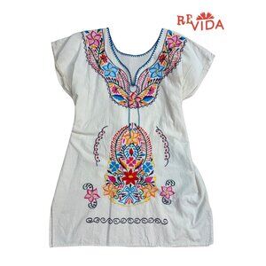 White Embroidered Mini Dress